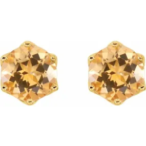 14K Yellow Natural Citrine Earrings