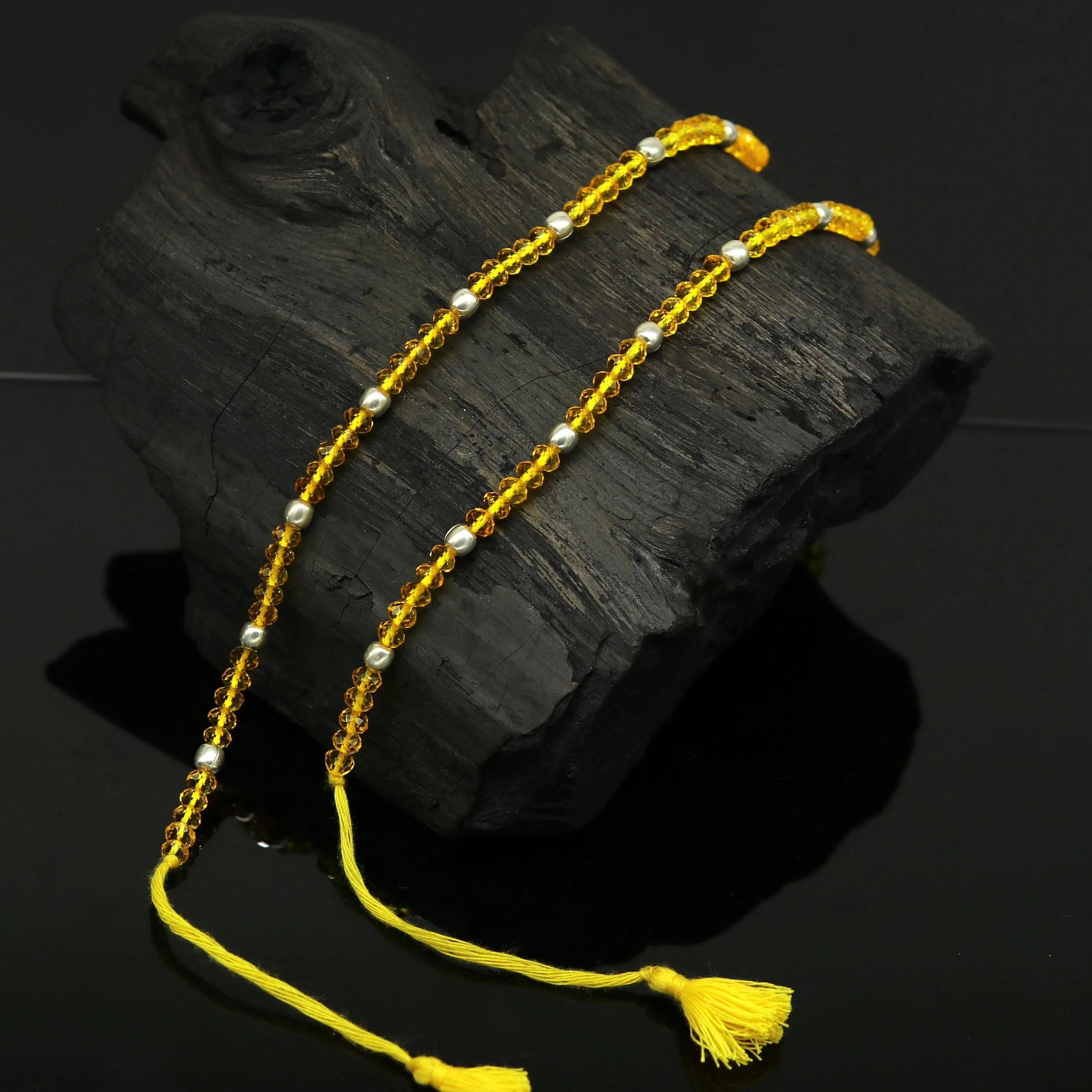 925 sterling silver beads and semi precious stone thread anklets, exclusive custom made ankle bracelet, modern fashion beaded jewelry ank247
