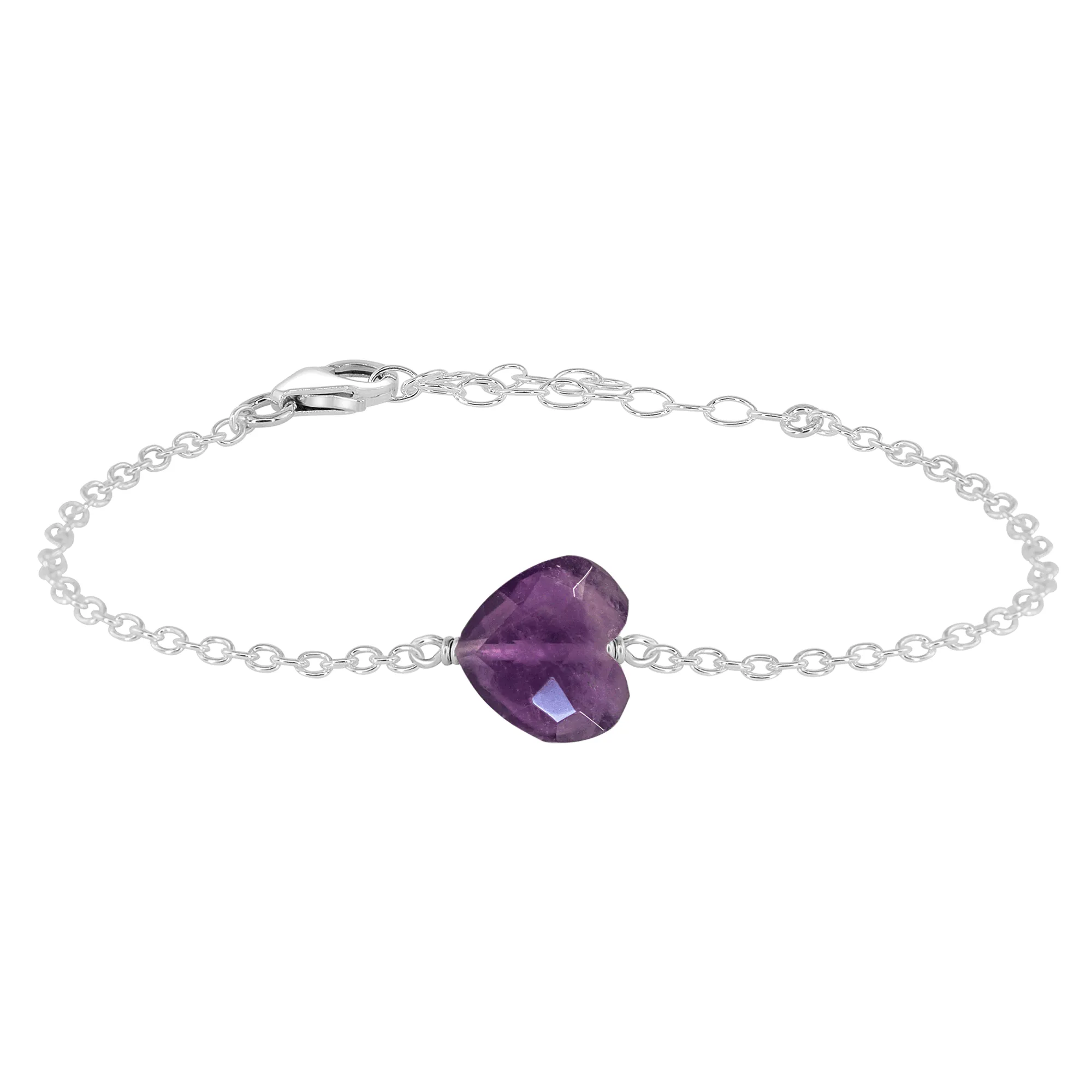 Amethyst Crystal Heart Bracelet
