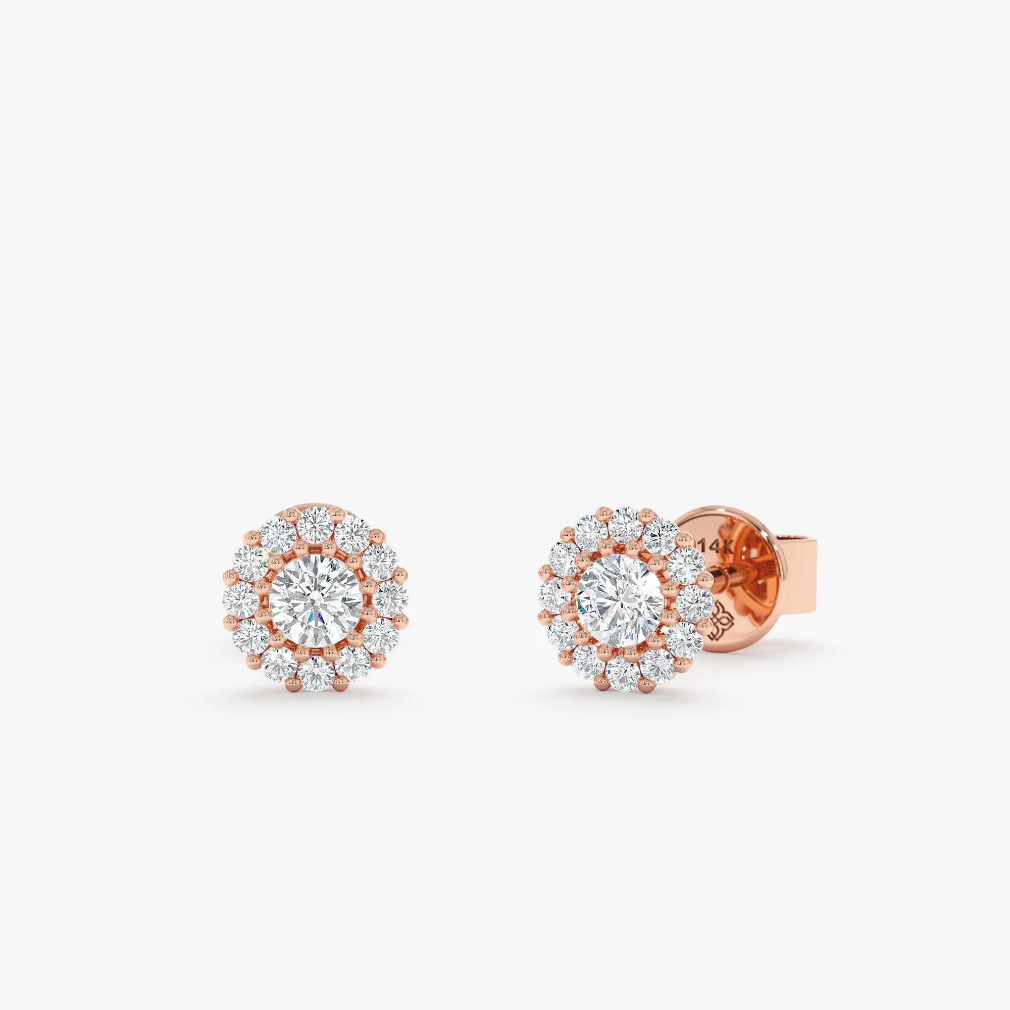 Classic Diamond Halo Studs, Accorsa