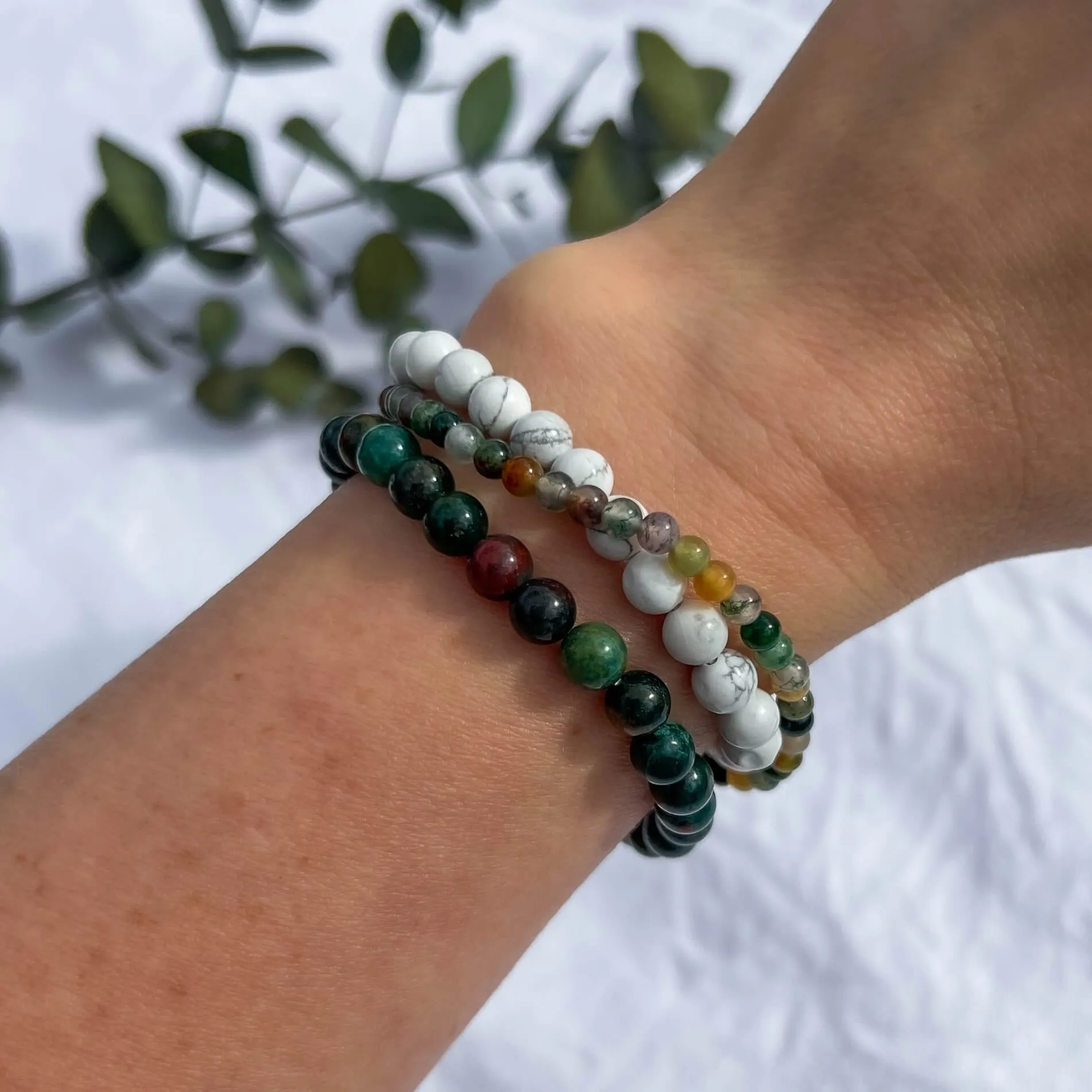 Crystal Bead Bracelet - Howlite