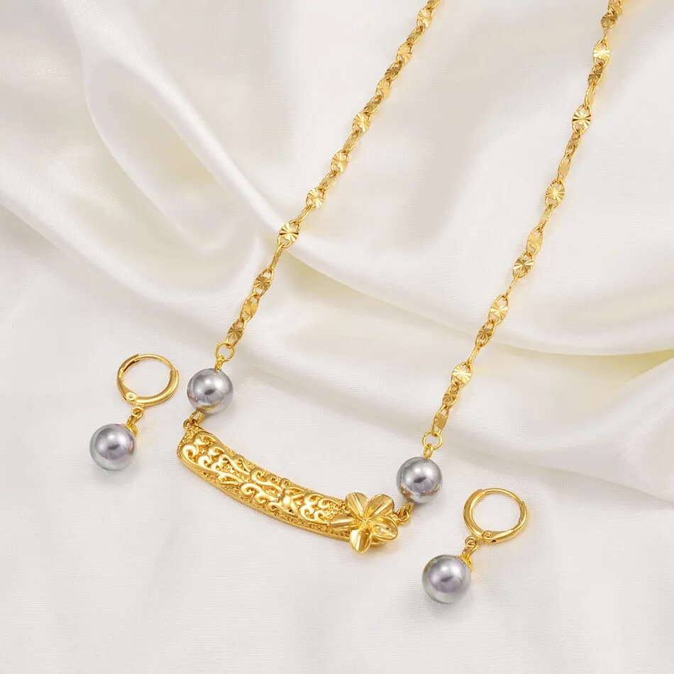 Hawaiian Pearl   Charm Pendant Necklaces Earrings Jewelry sets