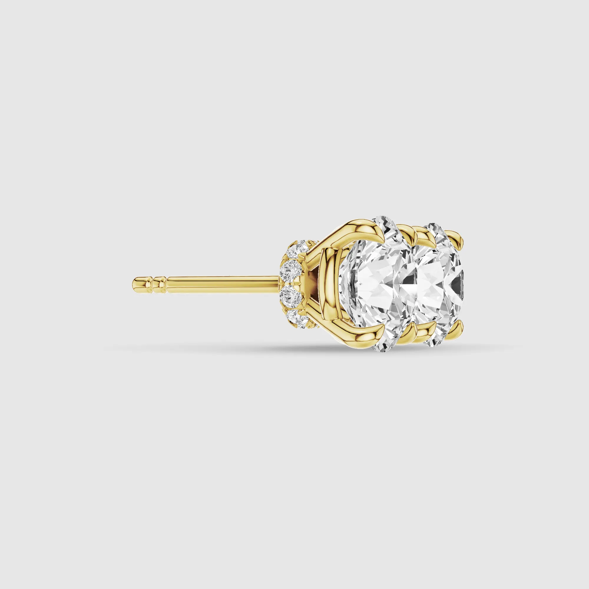 Hidden Halo Solitaire Lab Grown Diamond Studs-Round