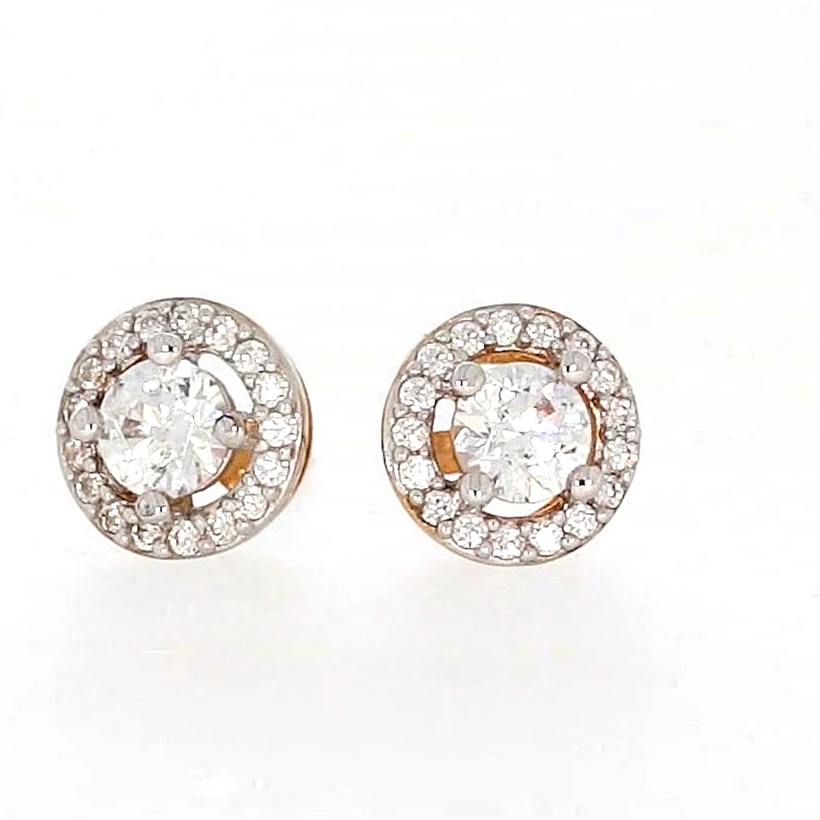 HUSH 9ct Yellow Gold Round Brilliant Cut with 0.60 CARAT tw of Diamond Simulants  Stud Earrings