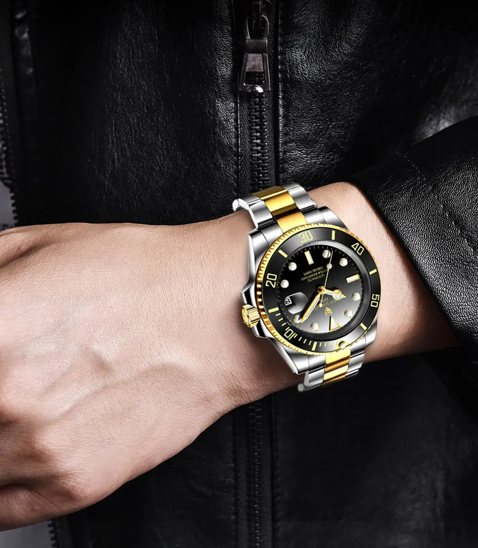 Mens Automatic Mechanical Clock Fashion Sport Diving Watch 100ATM Waterproof Luminous Watches