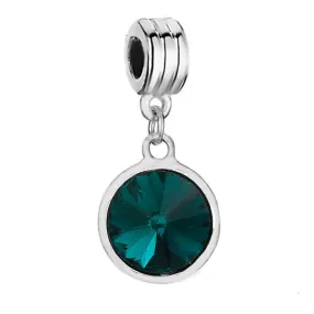 Sexy Sparkles  May Birthstone charms Dangling Spacer Beads for Bracelets or Necklace European Compatible