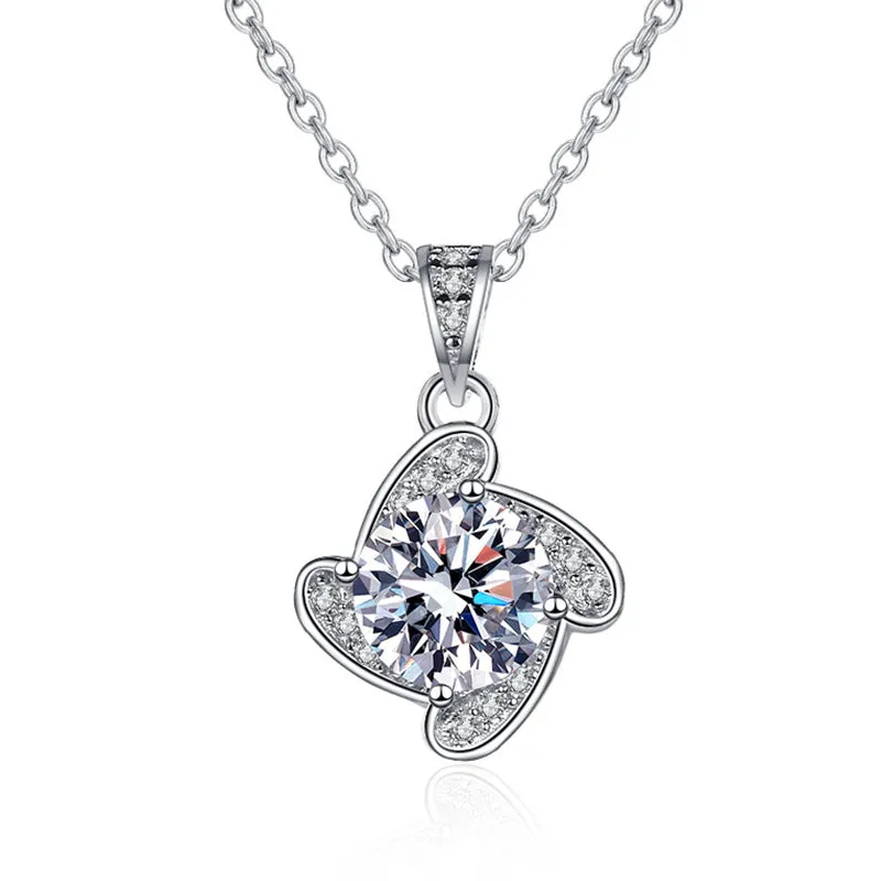 Windmill Moissanite Necklace S925 Sterling Silver Pendant